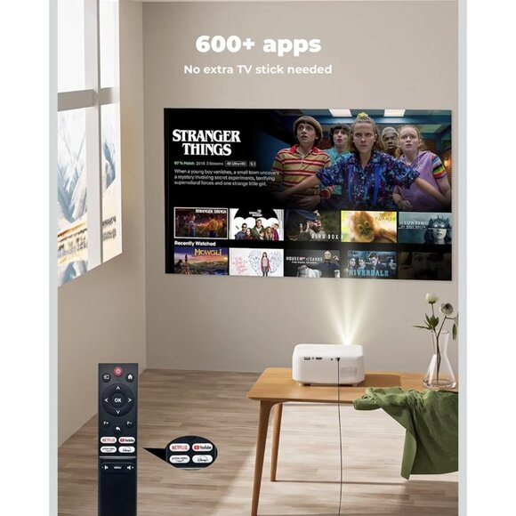 Lisowod L02 1080P WiFi Bluetooth Projector 1200 ANSI | Netflix, YouTube, 4K - Picture 10 of 14